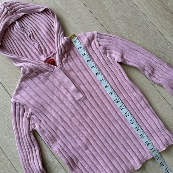 VTG 90s Guess Jeans Women’s Ribbed Hooded Top Sweater Pink Size S - Picture 3 of 9
